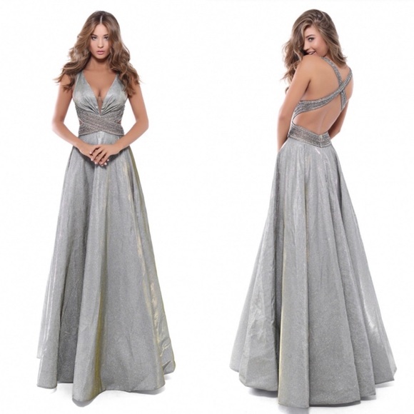 Tarik Ediz Luxury Beaded metallic Gown Gold size 6 NEW - Picture 10 of 15